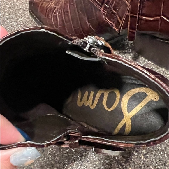 Sam Edelman Dark Brown Crocodile Western Windsor Boots Size 8 - Picture 9 of 10